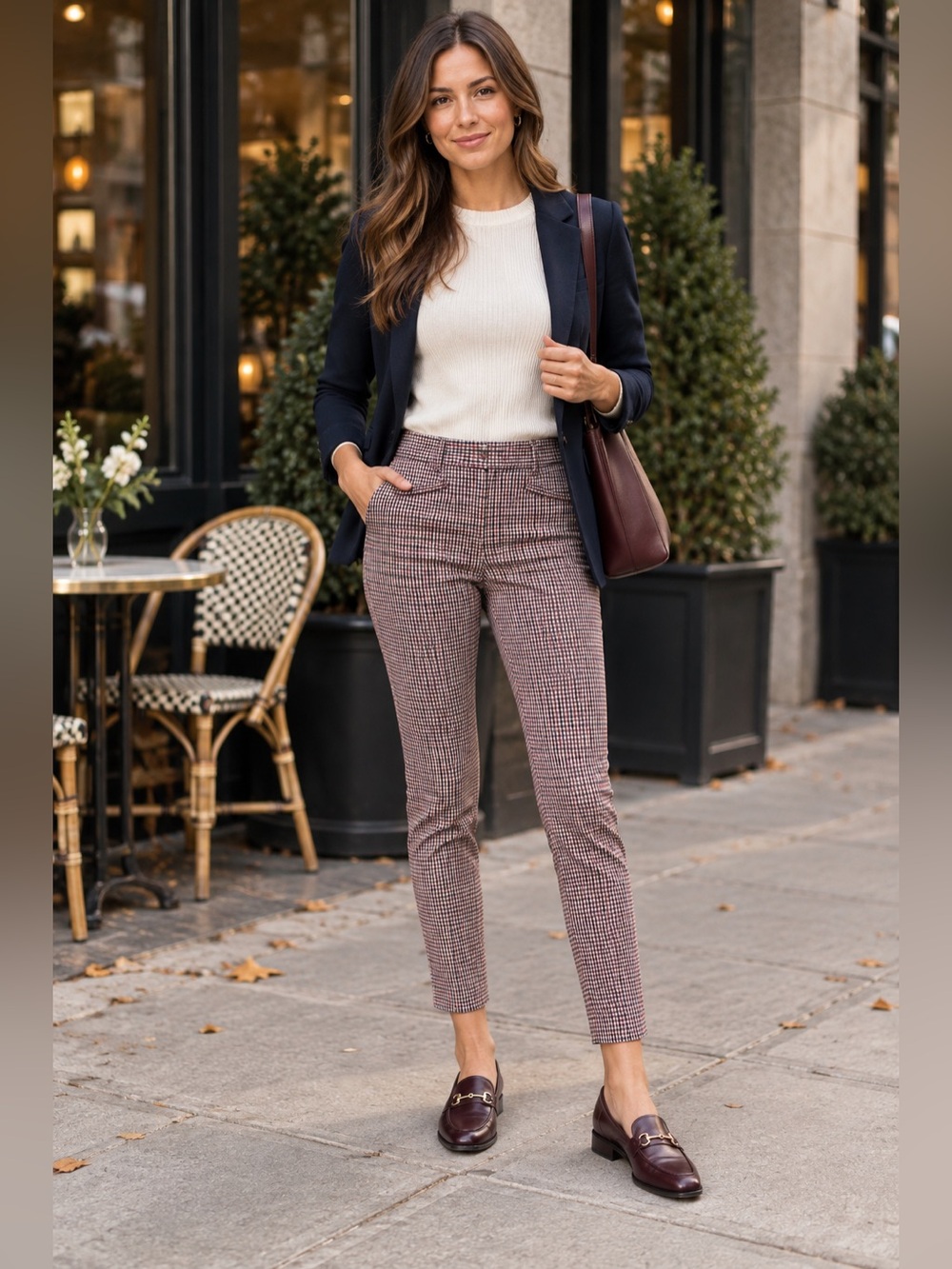 NWT Gap Signature Skinny Ankle Plaid Pants 8 Tall